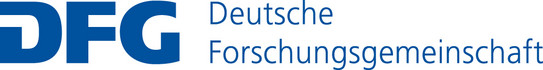 Blaue Schrift "Deutsche Forschungsgemeinschaft" auf weißem Hintergrund