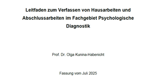 Titelbild des Leitfadens zum Verfassen von Hausarbeiten und Abschlussarbeiten Fassung Juli 2025