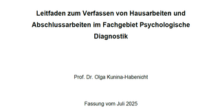 Titelbild des Leitfadens zum Verfassen von Hausarbeiten und Abschlussarbeiten Fassung Juli 2025