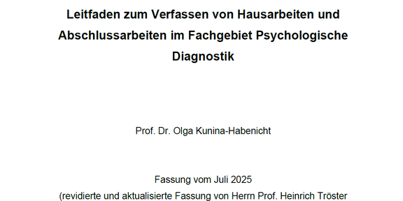 Titelbild des Leitfadens zum Verfassen von Hausarbeiten und Abschlussarbeiten Fassung Juli 2025