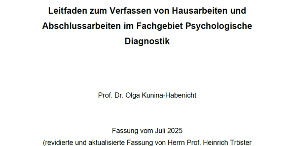 Leitfaden Fassung von Juli 2025 Titelbild des Leitfadens zum Verfassen von Hausarbeiten und Abschlussarbeiten Fassung Juli 2025